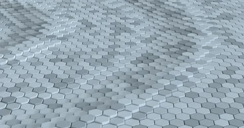 Floating surface made with hexagons. Stock Illustration