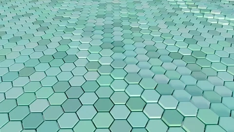 Floating surface made with hexagons. Loop ready animation Stock Footage