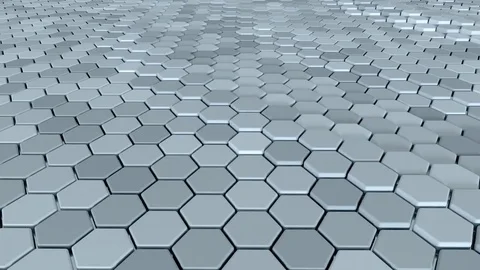 Floating surface made with hexagons. Loop ready animation Stock Footage 78992920