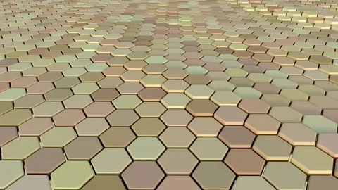 Floating surface made with hexagons. Loop ready animation Stock Footage