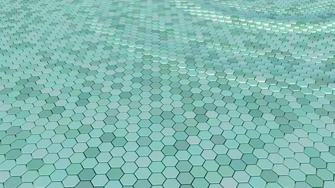 Floating surface made with hexagons. Loop ready animation Stock Footage 78993102