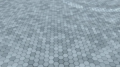 Floating surface made with hexagons. Loop ready animation Stock Footage 78993174
