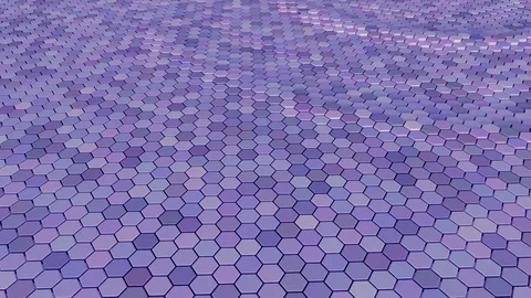 Floating surface made with hexagons. Loop ready animation Stock Footage 78993190