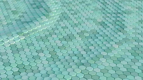 Floating surface made with hexagons. Loop ready animation Stock Footage 78993434