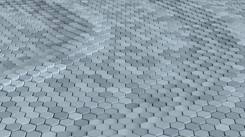 Floating surface made with hexagons. Loop ready animation Stock Footage 78993478