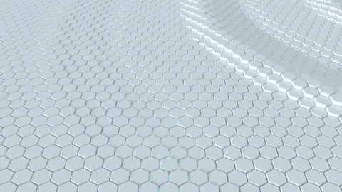 Floating surface made with hexagons. Loop ready animation Stock Footage 78995344