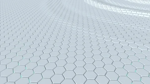 Floating surface made with hexagons. Loop ready animation Stock Footage 78995356