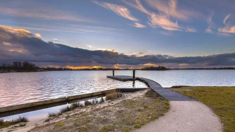 Floating swimming jetty Stock Photos