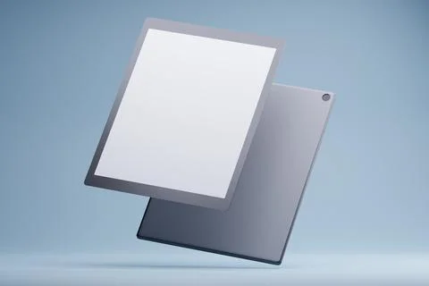 Floating tablets, blank screen, studio, mockup, design Illustrazione stock