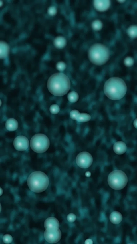 Floating teal bubbles on dark background. 2d animation Stock-Footage 346039514