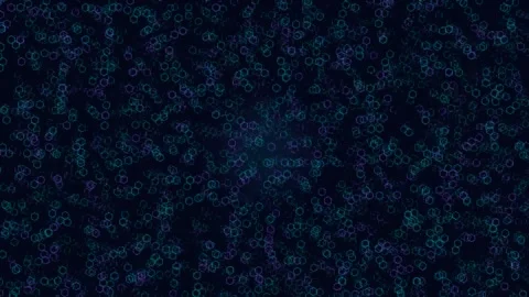 Floating Teal Hexagon Particles in Dark Motion 库存影片 347627209