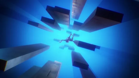 Floating Through Infinite Monoliths Stock Footage 263806566