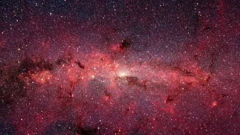 Floating Through Massive Red Starfield and Star Cluster With Millions Stars Stock Footage 265981638