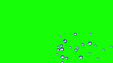 Floating thumbs up icons animation on green screen background Stock Footage 314497067
