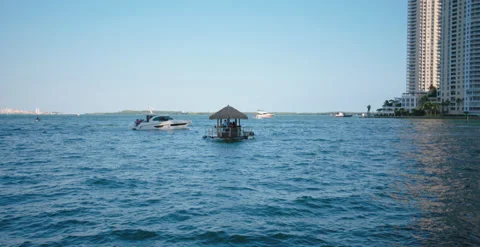 Floating tikibar miami 6k / 4k Footage Stock Footage 238405357