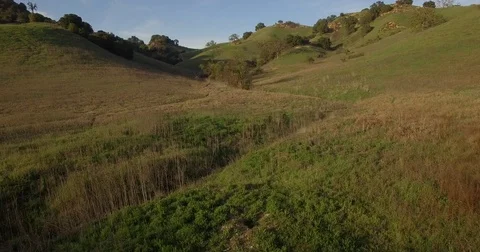 Floating towards hills Stock Footage 72082288
