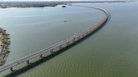 Floating Train at Pa Sak Jolasid Dam Stock Footage 261935741