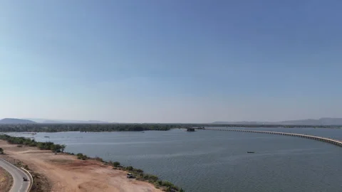 Floating Train at Pa Sak Jolasid Dam Stock Footage 261935784