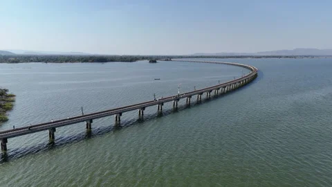 Floating Train at Pa Sak Jolasid Dam Stock Footage 263799697