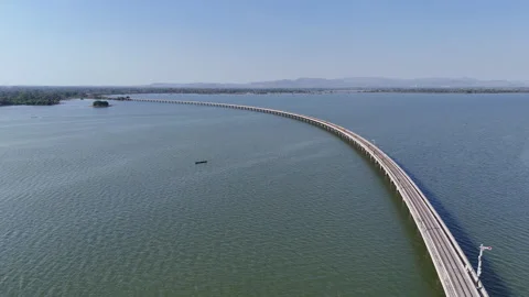 Floating Train at Pa Sak Jolasid Dam Stock Footage 264434181