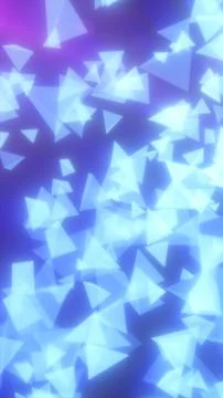 Floating translucent blue triangles and polygon shards on purple gradient, .. 스톡 일러스트