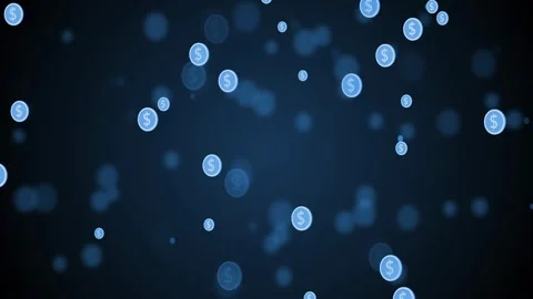 Floating translucent coins marked by dollar signs soft bokeh lights animation Stock Footage 335488472