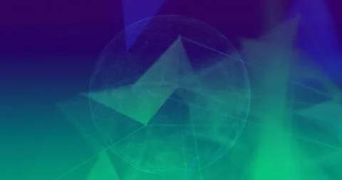 Floating translucent mesh sphere hovering in data network interface, with Illustrazione stock