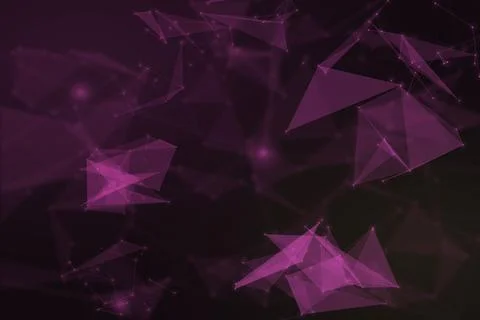 Floating translucent shapes and illuminated edges create a bold pink digita.. Illustrazione stock