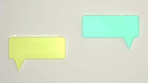 Floating translucent speech bubbles communication concept Foto stock