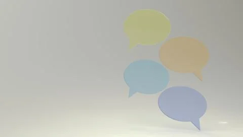 Floating translucent speech bubbles communication concept Stock Photos
