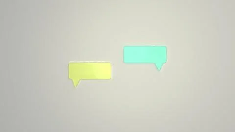 Floating translucent speech bubbles communication concept Foto stock