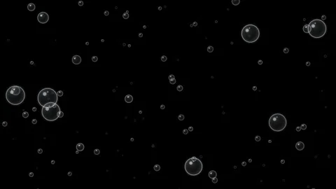 Floating Transparent Bubbles on Black Background Vídeos de archivo 336547008