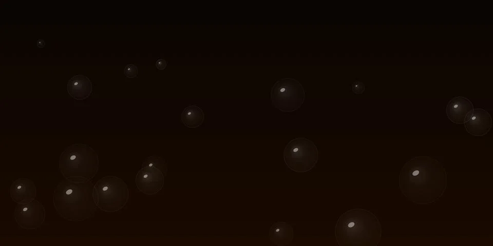 Floating transparent bubbles on a dark background Stockillustratie