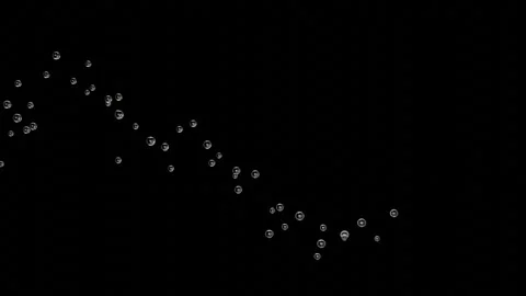 Floating Transparent Bubbles Moving to the Right on a Black Background Stock Footage 305969803