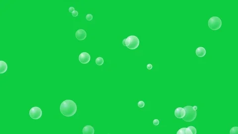 Floating Transparent Bubbles Rising Slowly Against a Solid Green Screen Stock-Footage 346204989