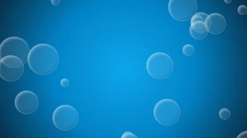 Floating transparent bubbles on a vibrant blue gradient background Stock Footage 335145763