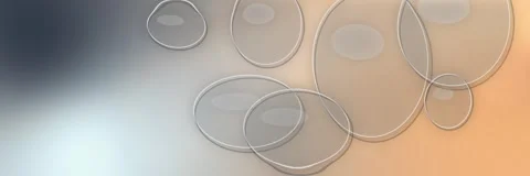 Floating transparent glass bubbles over a silver gray, beige and peach gradient, Stock Footage 340156689