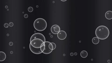 Floating Transparent Soap Bubbles Rising on Dark Background Animation Stock-Footage 346197367