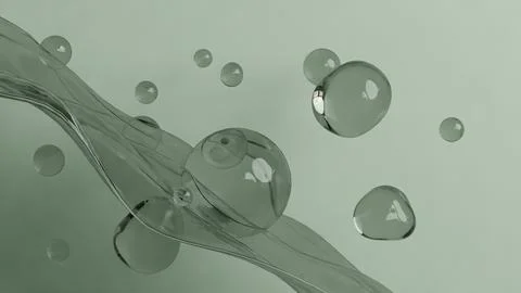 Floating Transparent Spheres Bubble Stock Illustration