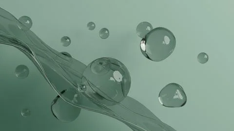 Floating Transparent Spheres Bubble Stock Illustration