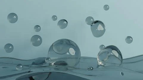Floating Transparent Spheres Bubble Stock Illustration