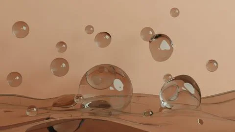 Floating Transparent Spheres Bubble Stock Illustration