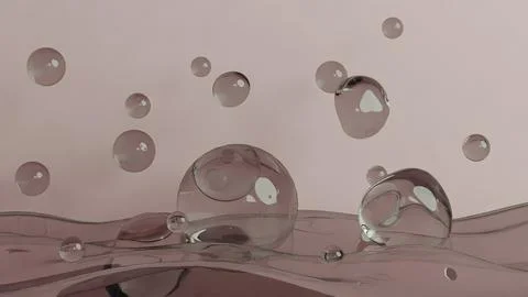 Floating Transparent Spheres Bubble Stock Illustration