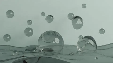 Floating Transparent Spheres Bubble Illustrazione stock