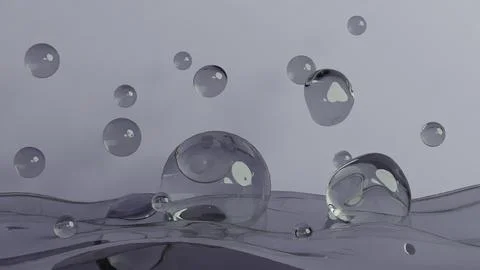 Floating Transparent Spheres Bubble Stock Illustration