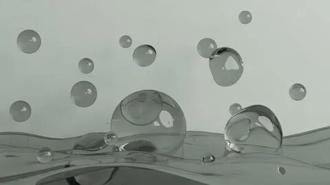 Floating Transparent Spheres Bubble Stock Illustration