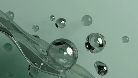 Floating Transparent Spheres Bubble Stock Illustration