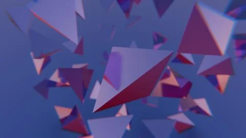 Floating Triangular Shapes in Abstract Motion.. Illustrazione stock