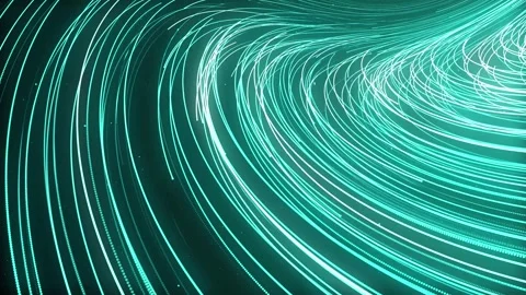 Floating turquoise glowing particles trails background loop. Creative flow .. Stock Footage 246995096
