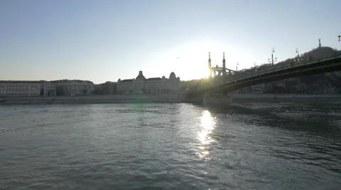 Floating under the Freedom Bridge in Budapest 스톡 동영상 48941065